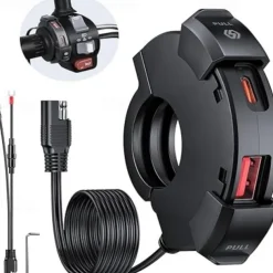 Leading Mobile Phone Charger Motorcycle USB Fast Charging Waterproof TYPE-C Charging Seat SAE Interface