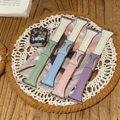 Leather Band Compatible with Apple Watch band 38mm 40mm 41mm 42mm 44mm 45mm 49mm Adjustable Genuine Leather Strap Replacement Wristband for iwatch Ultra 2 Series 9 8 7 SE 6 5 4 3 2 1