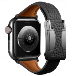 Leather Band Compatible with Apple Watch band 38mm 40mm 41mm 42mm 44mm 45mm 49mm Adjustable Genuine Leather Strap Replacement Wristband for iwatch Ultra 2 Series 9 8 7 SE 6 5 4 3 2 1
