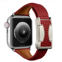 Leather Band Compatible with Apple Watch band 38mm 40mm 41mm 42mm 44mm 45mm 49mm Adjustable Genuine Leather Strap Replacement Wristband for iwatch Ultra 2 Series 9 8 7 SE 6 5 4 3 2 1