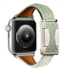 Leather Band Compatible with Apple Watch band 38mm 40mm 41mm 42mm 44mm 45mm 49mm Adjustable Genuine Leather Strap Replacement Wristband for iwatch Ultra 2 Series 9 8 7 SE 6 5 4 3 2 1