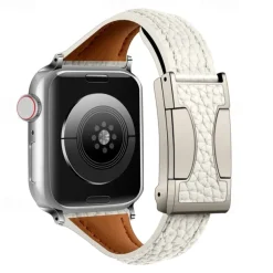 Leather Band Compatible with Apple Watch band 38mm 40mm 41mm 42mm 44mm 45mm 49mm Adjustable Genuine Leather Strap Replacement Wristband for iwatch Ultra 2 Series 9 8 7 SE 6 5 4 3 2 1