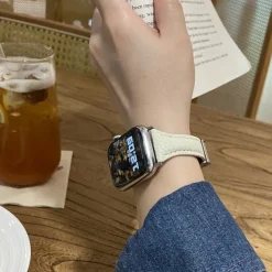 Leather Band Compatible with Apple Watch band 38mm 40mm 41mm 42mm 44mm 45mm 49mm Adjustable Genuine Leather Strap Replacement Wristband for iwatch Ultra 2 Series 9 8 7 SE 6 5 4 3 2 1