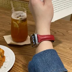 Leather Band Compatible with Apple Watch band 38mm 40mm 41mm 42mm 44mm 45mm 49mm Adjustable Genuine Leather Strap Replacement Wristband for iwatch Ultra 2 Series 9 8 7 SE 6 5 4 3 2 1