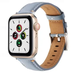 Leather Band Compatible with Apple Watch band 38mm 40mm 41mm 42mm 44mm 45mm 49mm Metal Clasp Luxury Adjustable Genuine Leather Strap Replacement Wristband for iwatch Ultra 2 Series 9 8 7 SE 6 5 4 3 2