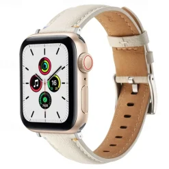 Leather Band Compatible with Apple Watch band 38mm 40mm 41mm 42mm 44mm 45mm 49mm Metal Clasp Luxury Adjustable Genuine Leather Strap Replacement Wristband for iwatch Ultra 2 Series 9 8 7 SE 6 5 4 3 2