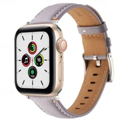 Leather Band Compatible with Apple Watch band 38mm 40mm 41mm 42mm 44mm 45mm 49mm Metal Clasp Luxury Adjustable Genuine Leather Strap Replacement Wristband for iwatch Ultra 2 Series 9 8 7 SE 6 5 4 3 2