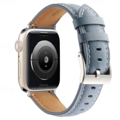 Leather Band Compatible with Apple Watch band 38mm 40mm 41mm 42mm 44mm 45mm 49mm Metal Clasp Luxury Adjustable Genuine Leather Strap Replacement Wristband for iwatch Ultra 2 Series 9 8 7 SE 6 5 4 3 2