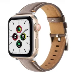 Leather Band Compatible with Apple Watch band 38mm 40mm 41mm 42mm 44mm 45mm 49mm Metal Clasp Luxury Adjustable Genuine Leather Strap Replacement Wristband for iwatch Ultra 2 Series 9 8 7 SE 6 5 4 3 2