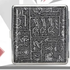 Leather Cigarette Case with Elastic Strap, Metal Frame, Holds 20 Cigarettes, Protective Holder for Hand-Rolled Cigarettes