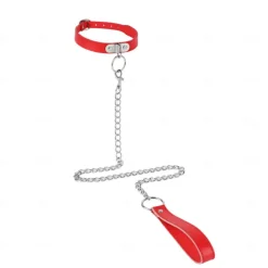 Leather Collar with Leash Matte Finish All Shinny Leather Fetish Wet Look Costume for Nightclub Pride Parade Pride Month Halloween Carnival Adults'