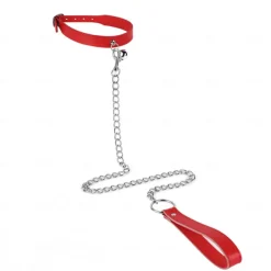 Leather Collar with Leash Matte Finish All Shinny Leather Fetish Wet Look Costume for Nightclub Pride Parade Pride Month Halloween Carnival Adults'