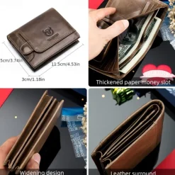 Leather Large-capacity Men's Wallet Driver's License Retro Leather Wallet Multi-card Position Thickened Chao Brand Credit Card Wallet Fashion Wallet Large-capacity Card Bag