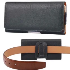 Leather Phone Belt Case 7.2/6.5/6.2/5.2'' Waist Bag Magnetic Vertical Phone Case for iPhone 14 Pro Max 13 12 11 Pouch Cover Belt Clip