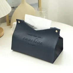 Leather Tissue Box Nordic Car Tissue Box INS Home Living Room Decoration Bedroom Kitchen Desktop Storage Box Napkin Holder