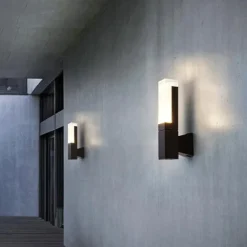 LED Wall Sconce Outdoor Black Metal Up Down Light Fixture IP65 Waterproof Aluminum Sensor Wall Lantern for Porch Patio Garden 85-265V