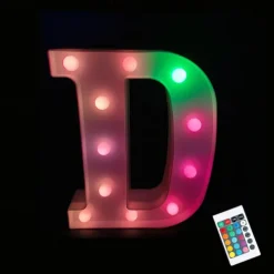 LED Alphabet Letter Lights with Romote Control, Customizable Colorful Signs Light Up Letters for Christmas, Parties, Weddings, & Home Décor