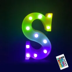 LED Alphabet Letter Lights with Romote Control, Customizable Colorful Signs Light Up Letters for Christmas, Parties, Weddings, & Home Décor