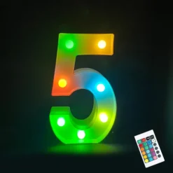 LED Alphabet Letter Lights with Romote Control, Customizable Colorful Signs Light Up Letters for Christmas, Parties, Weddings, & Home Décor