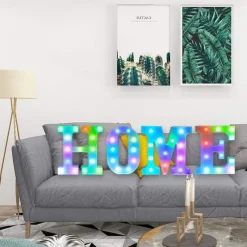LED Alphabet Letter Lights with Romote Control, Customizable Colorful Signs Light Up Letters for Christmas, Parties, Weddings, & Home Décor