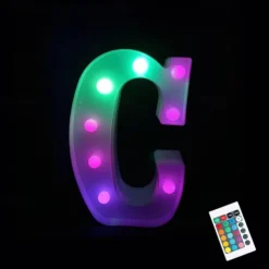 LED Alphabet Letter Lights with Romote Control, Customizable Colorful Signs Light Up Letters for Christmas, Parties, Weddings, & Home Décor