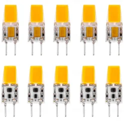 LED Bi-pin Lights 10pcs GY6.35 5W LED Candle Lights LED Corn Lights 500 lm COB Beads Warm White White AC/DC 12V Crystal Chandelier Light Source Energy Saving And Environment-Friendly Bulb
