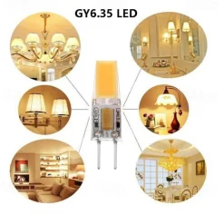 LED Bi-pin Lights 10pcs GY6.35 5W LED Candle Lights LED Corn Lights 500 lm COB Beads Warm White White AC/DC 12V Crystal Chandelier Light Source Energy Saving And Environment-Friendly Bulb