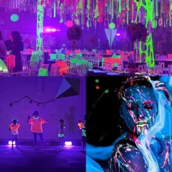 LED Black Lights 1-2 Pack of 30W 60W 120W UV Floodlight 395nm-405nm IP66 Waterproof High-power Black Light Plug with Switch (59in) for Parties Stages UV Resin Curing Paint for Halloween