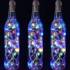 LED Bottle String Lights Cork Shaped Outdoor Wedding Decoration 2M LED Night Starry Light 30pcs 12pcs 10pcs Copper Wire Stopper Wine Bottle Lamp Wedding Party Christmas Decoration