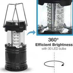 LED Camping Lantern 30leds Outdoor Light Folding Portable Battery Powered LED Camping Tent Light for Outdoor Activities Camping Party Hiking Hurricane Emergency Power Outage Survival Kit