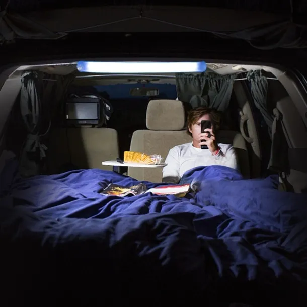 LED Camping Light Outdoor Inflatable Tube Light Portable Foldable USB Interface Tube Light Outdoor Emergency Travel Hiking Camping Tent Light Emergency Lighting