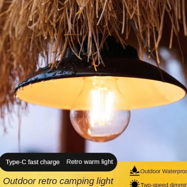 LED Camping Lights Outdoor Rechargeable Portable Lantern Lights Waterproof Flashlight 2 Lighting Modes