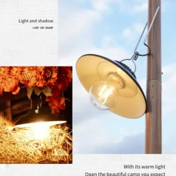 LED Camping Lights Outdoor Rechargeable Portable Lantern Lights Waterproof Flashlight 2 Lighting Modes