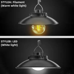 LED Camping Lights Outdoor Rechargeable Portable Lantern Lights Waterproof Flashlight 2 Lighting Modes