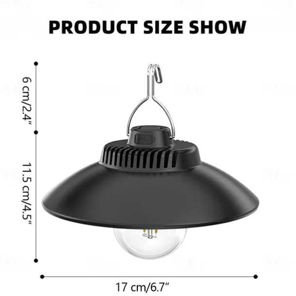LED Camping Lights Outdoor Rechargeable Portable Lantern Lights Waterproof Flashlight 2 Lighting Modes
