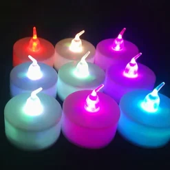 LED Candles Tea Lights Flameless Candles Christmas/Halloween Decoration LED Candles Pack Lasts 2X Longer Realistic Tea Lights Tealights Battery Operated Candles Unscented Batteries Included 12/24/50