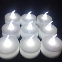 LED Candles Tea Lights Flameless Candles Christmas/Halloween Decoration LED Candles Pack Lasts 2X Longer Realistic Tea Lights Tealights Battery Operated Candles Unscented Batteries Included 12/24/50