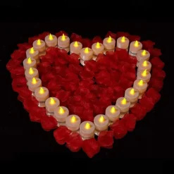 LED Candles Tea Lights Flameless Candles Christmas/Halloween Decoration LED Candles Pack Lasts 2X Longer Realistic Tea Lights Tealights Battery Operated Candles Unscented Batteries Included 12/24/50