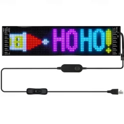 LED Car Sign Ultra Thin Flexible LED Matrix Panel USB 5V Bluetooth Application Control DIY Programmable Scrolling LED Sign for Car Party Wedding Festival, Car Accessories