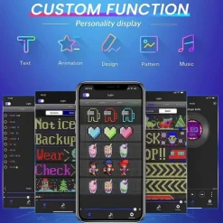 LED Car Sign Ultra Thin Flexible LED Matrix Panel USB 5V Bluetooth Application Control DIY Programmable Scrolling LED Sign for Car Party Wedding Festival, Car Accessories