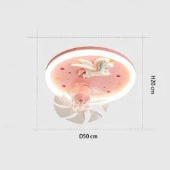 LED Ceiling Fan Light 1-Light 50 cm Dimmable Astronaut Acrylic Baby Room Toy Room Modern 110-240V ONLY DIMMABLE WITH REMOTE CONTROL