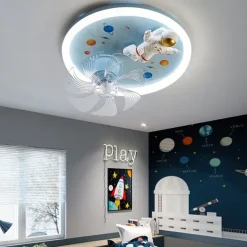 LED Ceiling Fan Light 1-Light 50 cm Dimmable Astronaut Acrylic Baby Room Toy Room Modern 110-240V ONLY DIMMABLE WITH REMOTE CONTROL