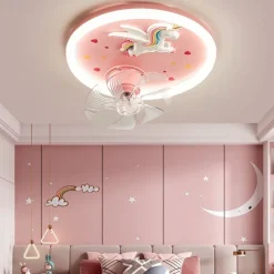 LED Ceiling Fan Light 1-Light 50 cm Dimmable Astronaut Acrylic Baby Room Toy Room Modern 110-240V ONLY DIMMABLE WITH REMOTE CONTROL