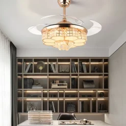 LED Ceiling Fans 48cm 1-Light Dimmable Electroplated Finishes Modern Nordic Style Outdoor Shops Cafes ONLY DIMMABLE WITH REMOTE CONTROL