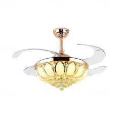 LED Ceiling Fans 48cm 1-Light Dimmable Electroplated Finishes Modern Nordic Style Outdoor Shops Cafes ONLY DIMMABLE WITH REMOTE CONTROL