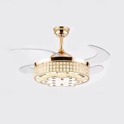 LED Ceiling Fans 48cm 1-Light Dimmable Electroplated Finishes Modern Nordic Style Outdoor Shops Cafes ONLY DIMMABLE WITH REMOTE CONTROL