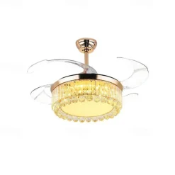 LED Ceiling Fans 48cm 1-Light Dimmable Electroplated Finishes Modern Nordic Style Outdoor Shops Cafes ONLY DIMMABLE WITH REMOTE CONTROL