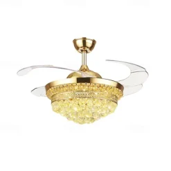 LED Ceiling Fans 48cm 1-Light Dimmable Electroplated Finishes Modern Nordic Style Outdoor Shops Cafes ONLY DIMMABLE WITH REMOTE CONTROL