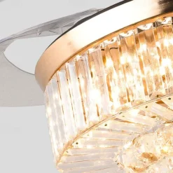 LED Ceiling Fans 48cm 1-Light Dimmable Electroplated Finishes Modern Nordic Style Outdoor Shops Cafes ONLY DIMMABLE WITH REMOTE CONTROL