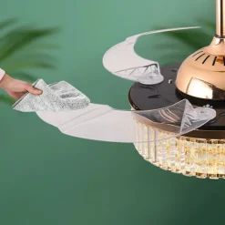 LED Ceiling Fans 48cm 1-Light Dimmable Electroplated Finishes Modern Nordic Style Outdoor Shops Cafes ONLY DIMMABLE WITH REMOTE CONTROL